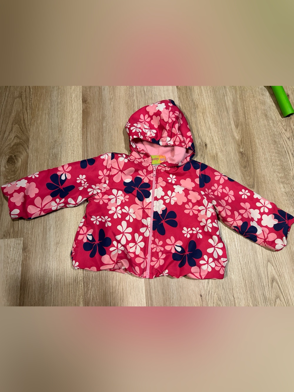 Penelope Mack Hot Pink Floral Hooded Raincoat